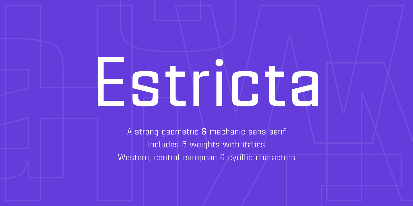 Пример шрифта Estricta